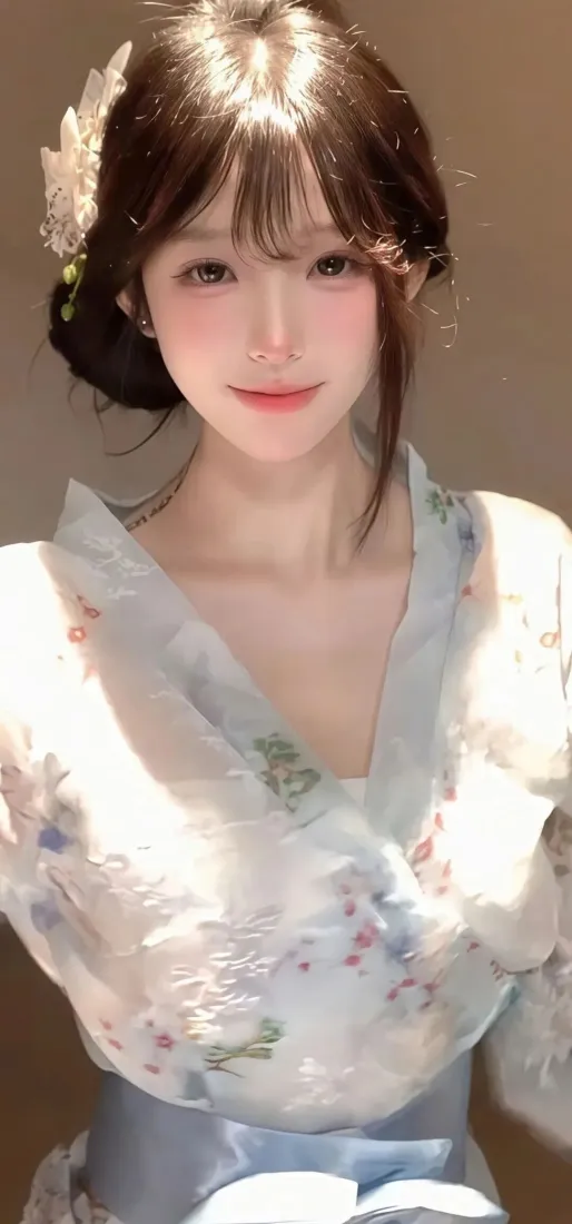 和服美女手机壁纸｜浅色和服背景图片 - Ios「哲风壁纸」