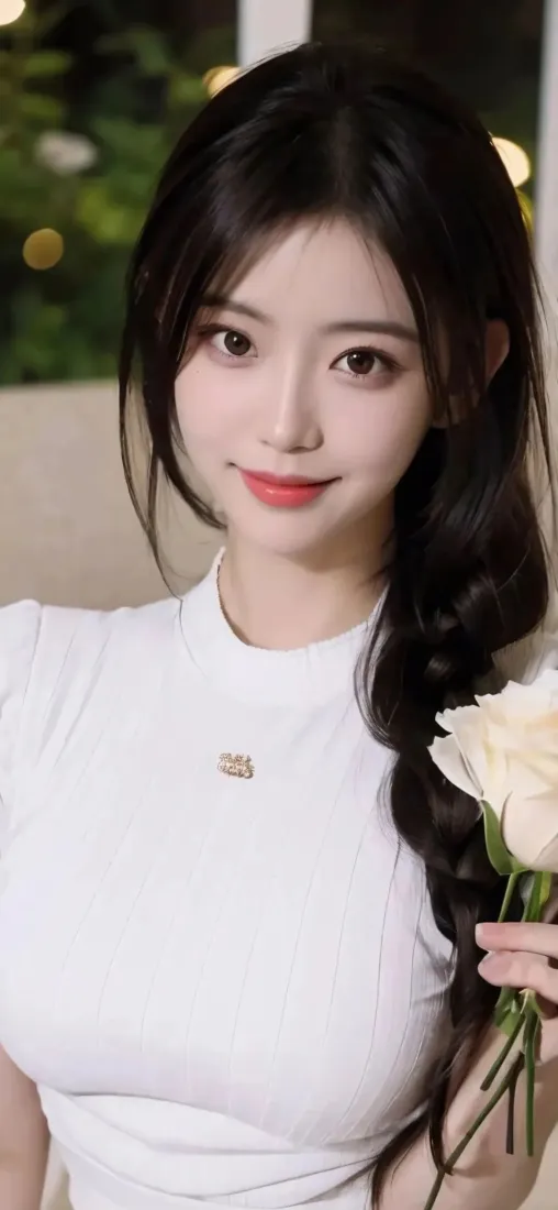 白衣美女手机壁纸｜室内背景图片 - 白玫瑰「哲风壁纸」