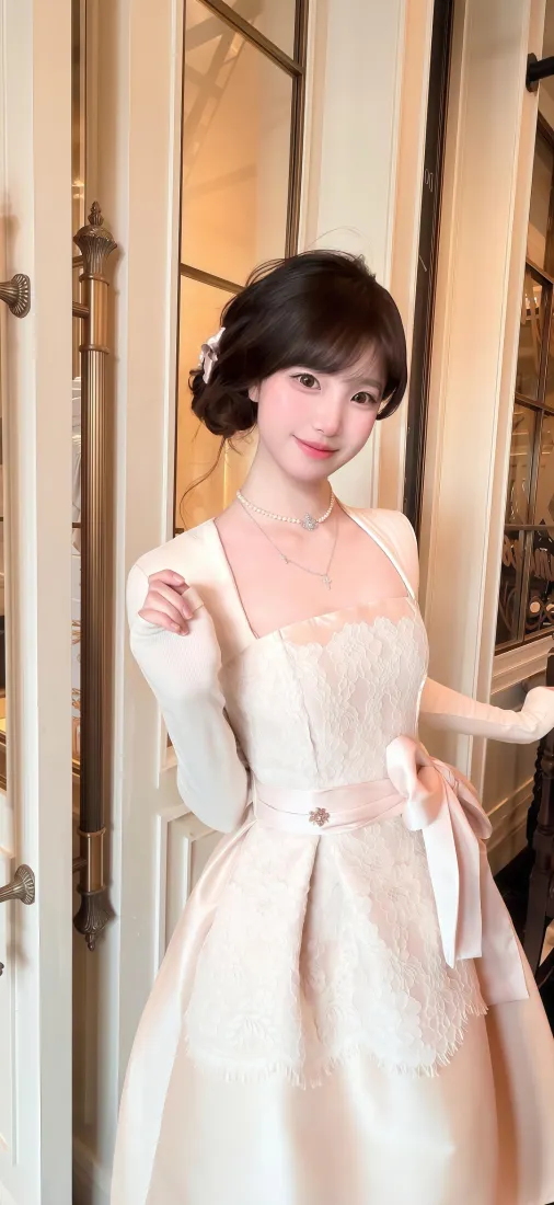 美女礼服手机壁纸｜室内门廊背景图片 - Ios「哲风壁纸」