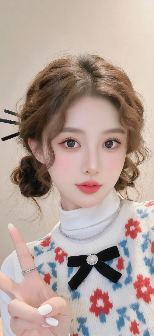 卷发美女手机壁纸｜甜美穿搭背景图片 - Ios 美女「哲风壁纸」