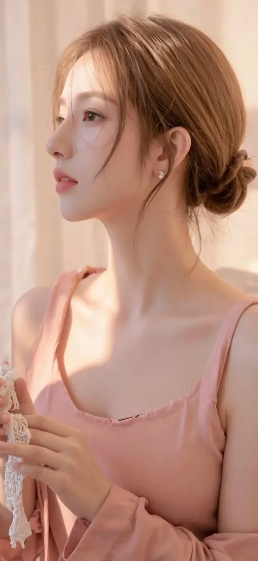 粉色美女手机壁纸｜室内背景图 - 迷人Ios「哲风壁纸」