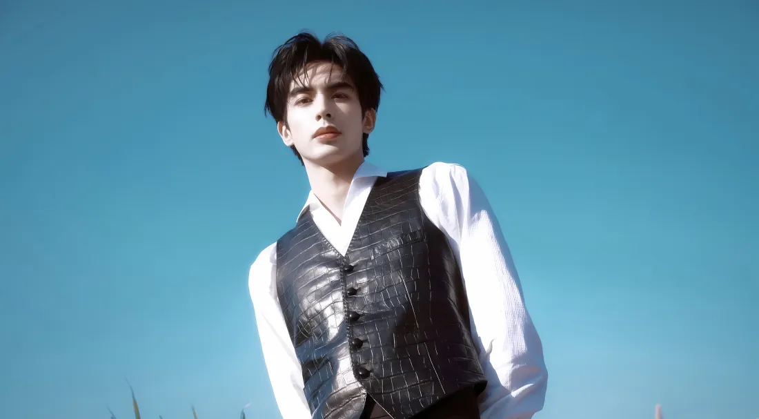 5k宋威龙壁纸｜蓝天背景图片 - 西装马甲穿搭「哲风壁纸」