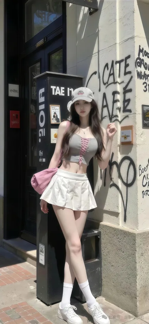 美女手机壁纸｜街头涂鸦背景图 - 时尚穿搭「哲风壁纸」