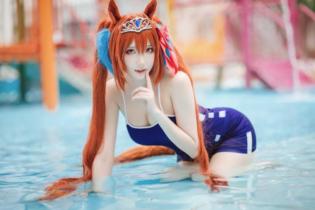 赛马娘手机壁纸｜泳池背景图片 - 角色扮演泳装「哲风壁纸」