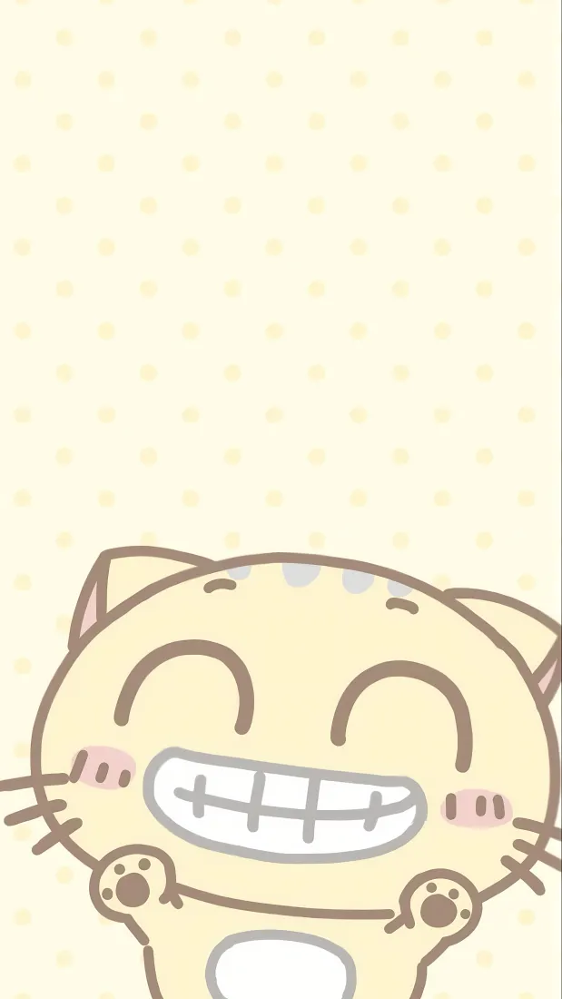 cc猫手机壁纸｜偏黄背景图片 - 萌系卡通猫「哲风壁纸」