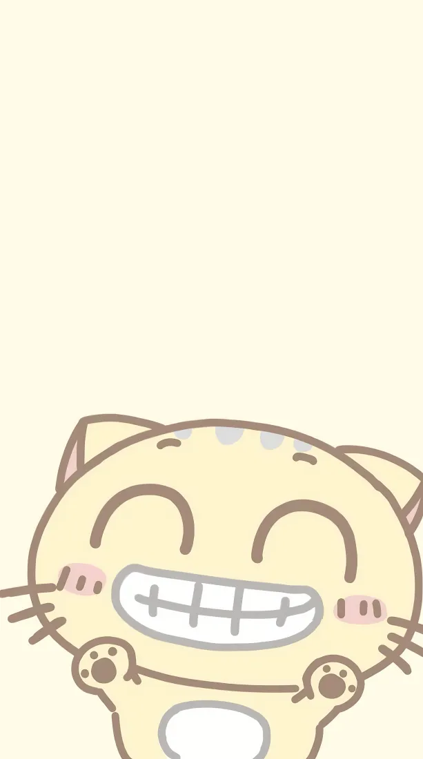 cc猫手机壁纸｜浅黄色背景图片 - 可爱「哲风壁纸」