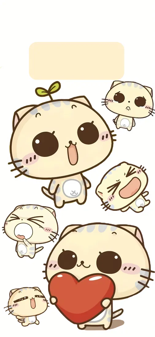 cc猫手机壁纸｜萌系背景图 - 可爱猫咪爱心「哲风壁纸」