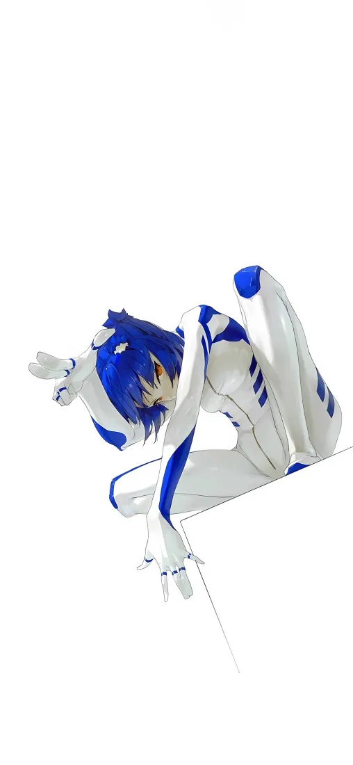 新世纪福音战士手机壁纸｜蓝白战服背景图片 - 动感角色「哲风壁纸」