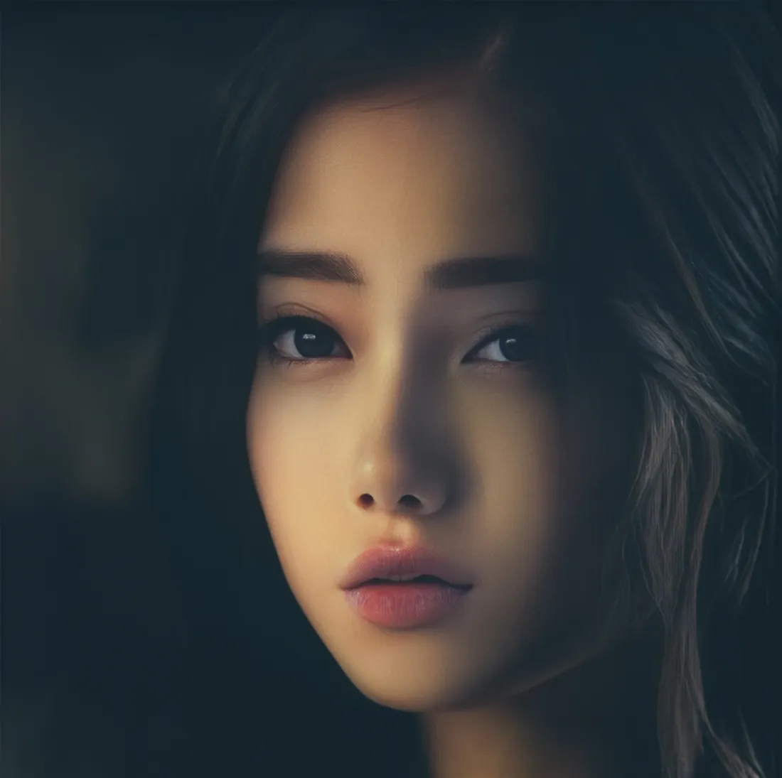4k女性肖像壁纸｜暗色背景图片 - 黄种人肖像「哲风壁纸」