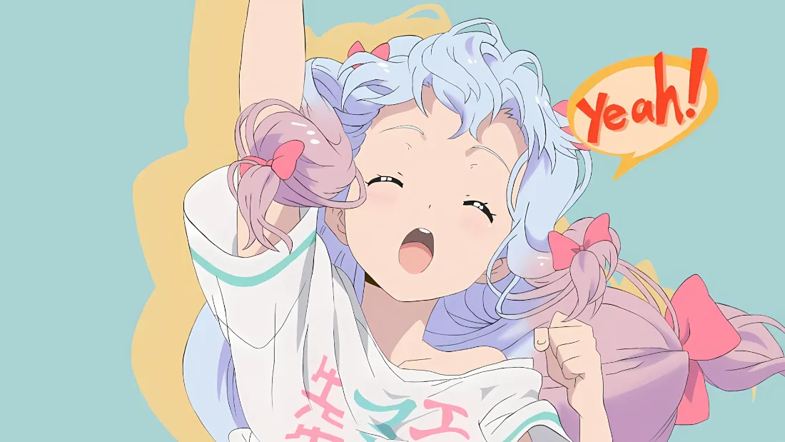 2k动漫人物壁纸｜浅蓝背景图片 - 蓝紫发可爱女孩「哲风壁纸」