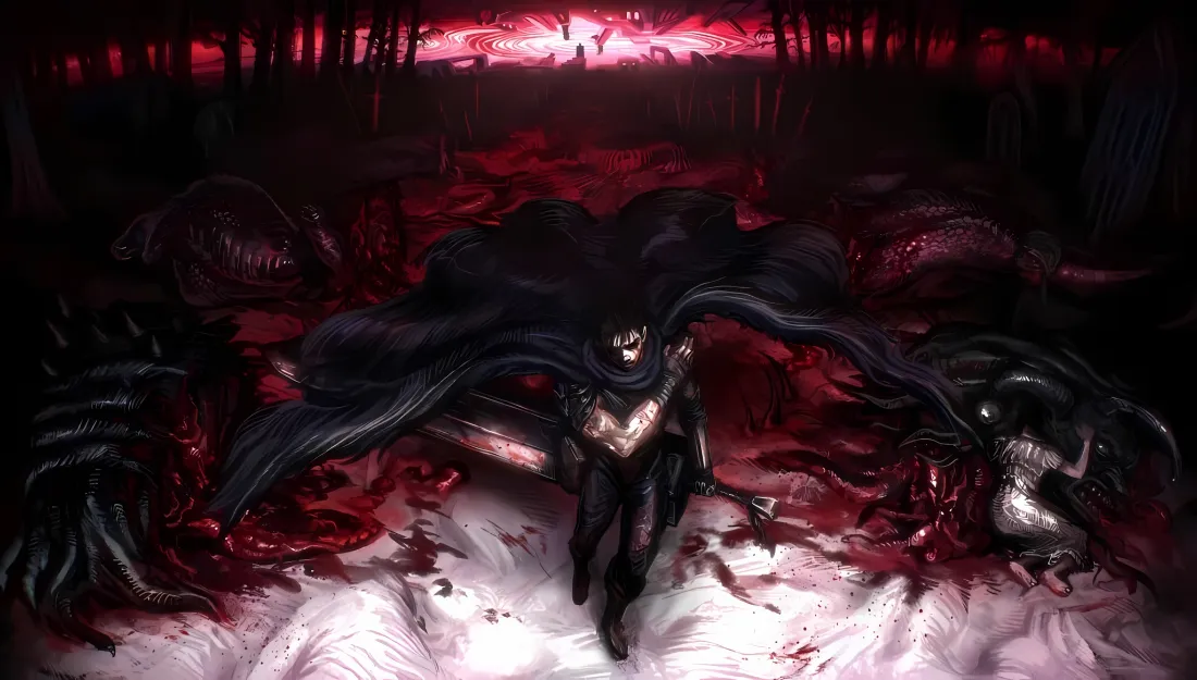 2k格斯壁纸｜剑风传奇背景图片 - 狂战士黑暗血腥森林「哲风壁纸」