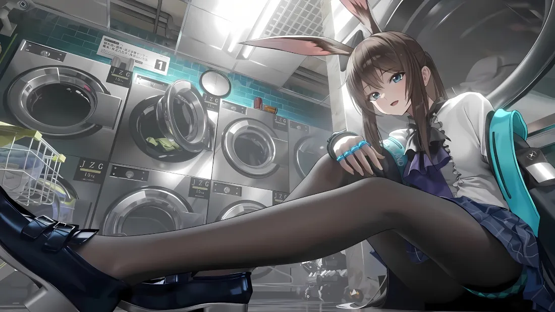 2k阿米娅壁纸｜洗衣房背景图片 - 明日方舟「哲风壁纸」