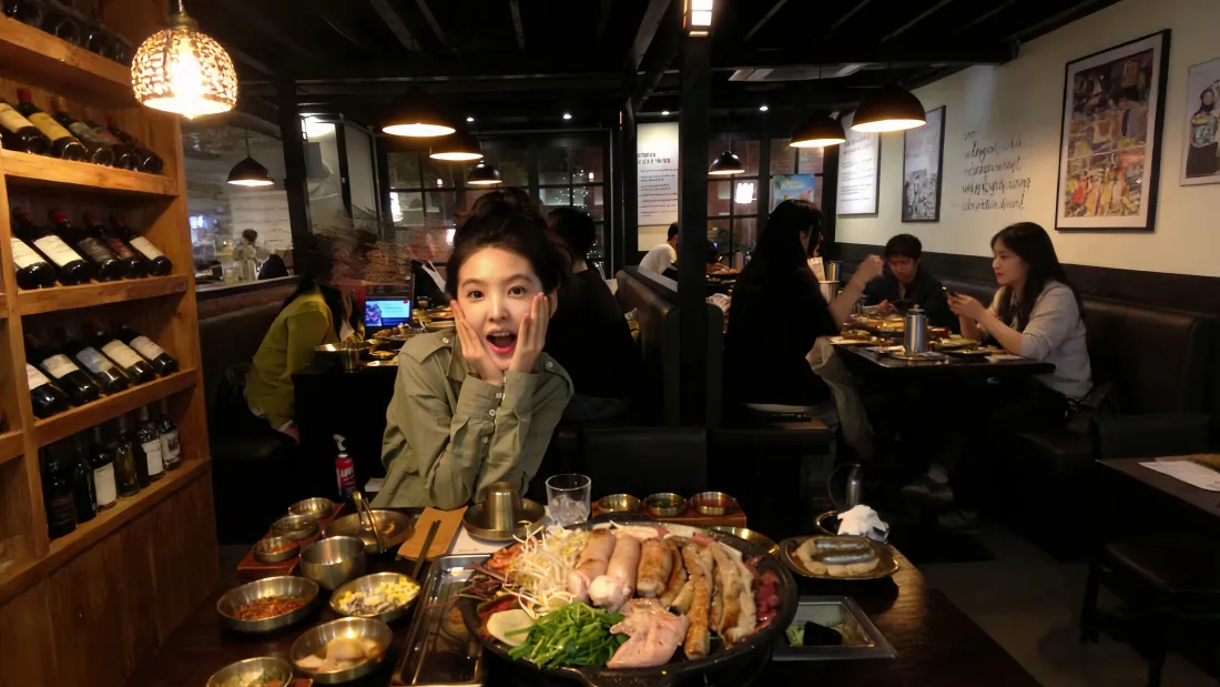 5k章若楠壁纸｜餐厅背景图片 - 烧烤美食「哲风壁纸」