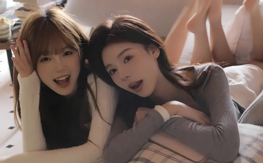 3k闺蜜美女壁纸｜居家休闲背景图片 - 温馨床铺「哲风壁纸」