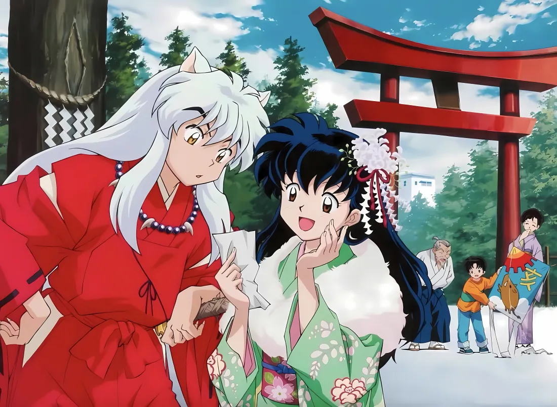 4k犬夜叉壁纸｜日式鸟居背景图片 - 戈薇桔梗「哲风壁纸」