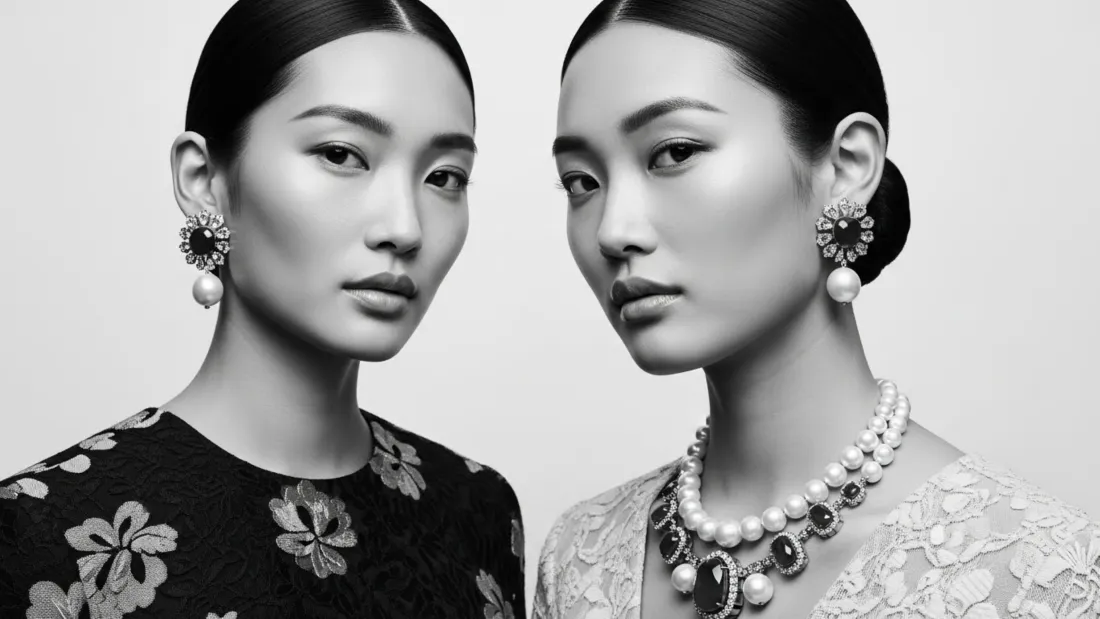 3k黑白人像壁纸｜时尚摄影背景图片 - 珠宝首饰「哲风壁纸」