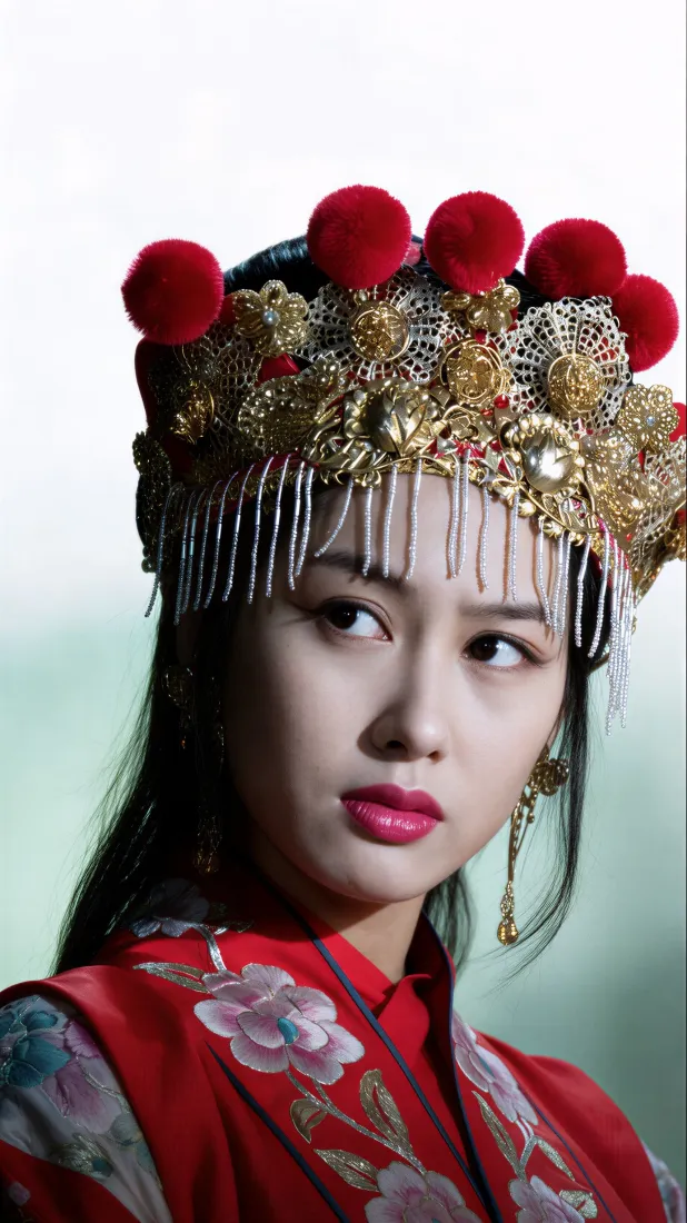 大话西游紫霞仙子手机壁纸｜古风背景图片 - 红色古装「哲风壁纸」