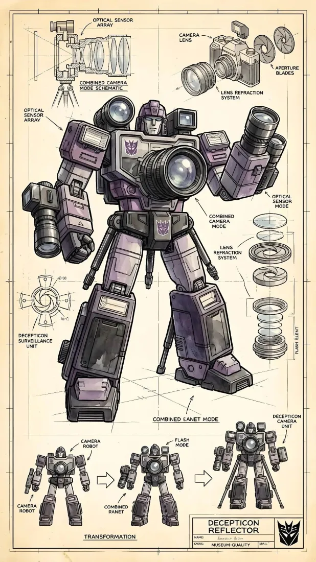 变形金刚G1手机壁纸｜机械设计图背景 - 科幻玩具「哲风壁纸」