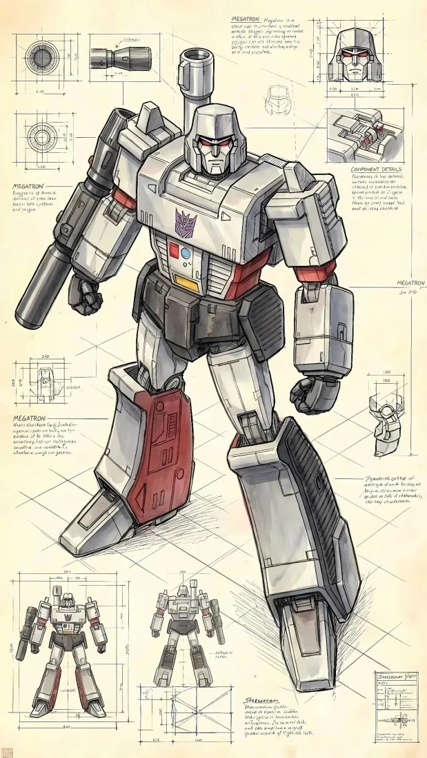 变形金刚G1手机壁纸｜机械设计背景 - 赛博坦机器人「哲风壁纸」