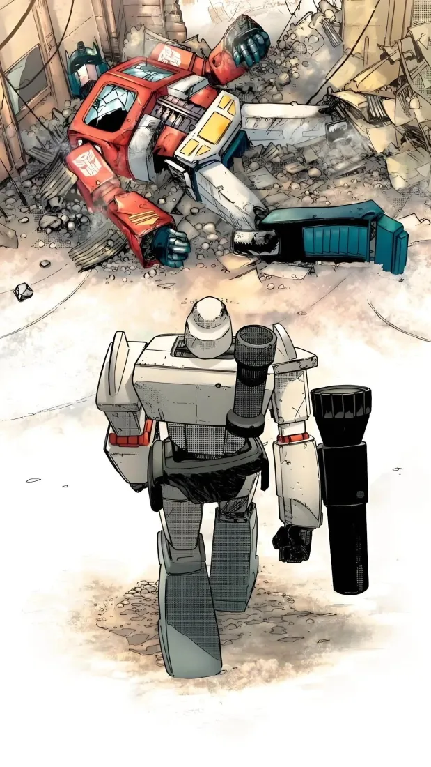 变形金刚G1手机壁纸｜战斗机器人背景图片 - 废墟「哲风壁纸」