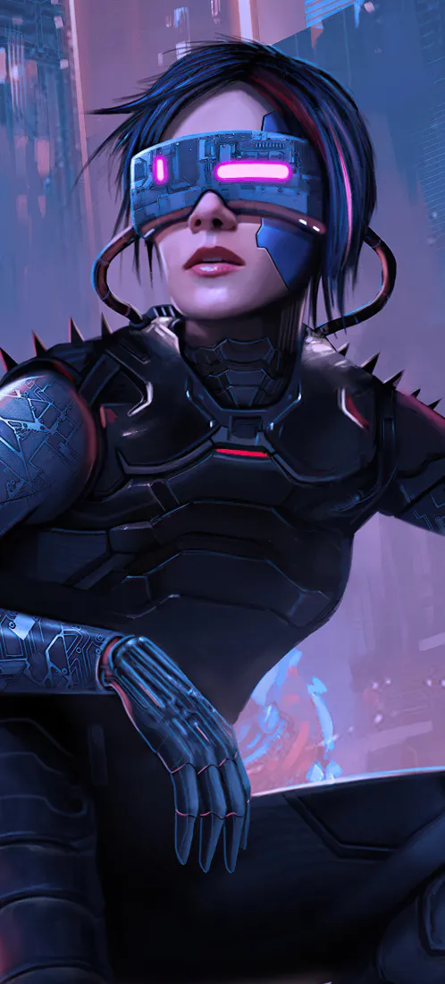 赛博朋克手机壁纸｜科幻背景图片 - 未来机械义体「哲风壁纸」