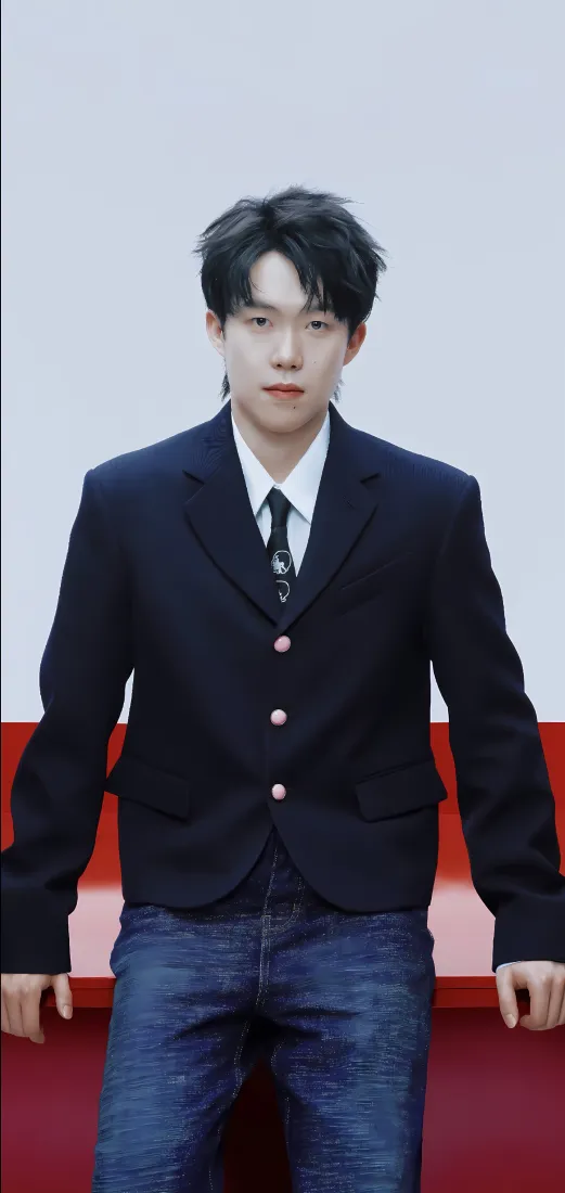 王楚钦手机壁纸｜白墙背景图片 - 帅气正装运动员「哲风壁纸」