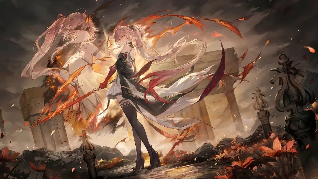 4k长离壁纸｜废墟战火彼岸花背景图片 - 鸣潮「哲风壁纸」