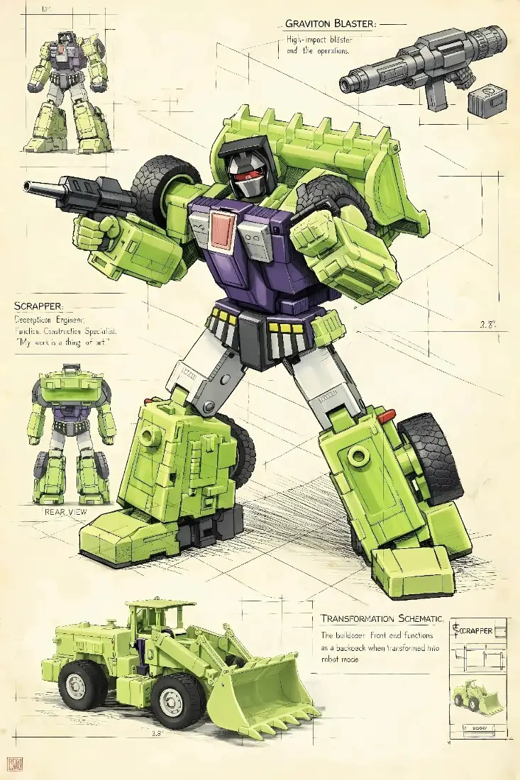 G1变形金刚手机壁纸｜机甲设定背景图片 - 铲土机「哲风壁纸」