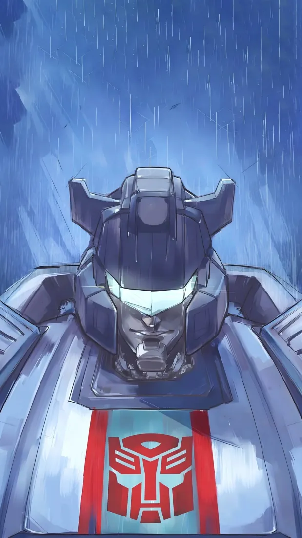 变形金刚爵士手机壁纸｜雨天蓝色背景图片 - 汽车人「哲风壁纸」