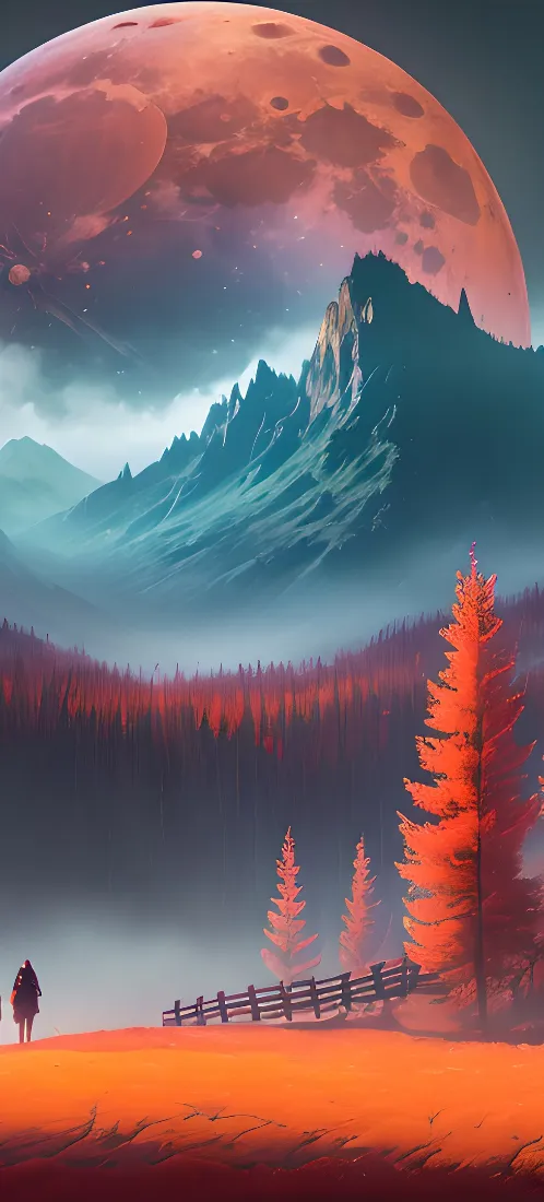 红月山脉手机壁纸｜旷野背景图片 - 氛围感治愈风景「哲风壁纸」