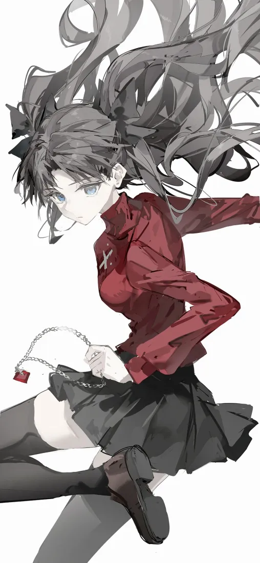 远坂凛手机壁纸｜Fate背景图片 - 红衣双马尾少女「哲风壁纸」