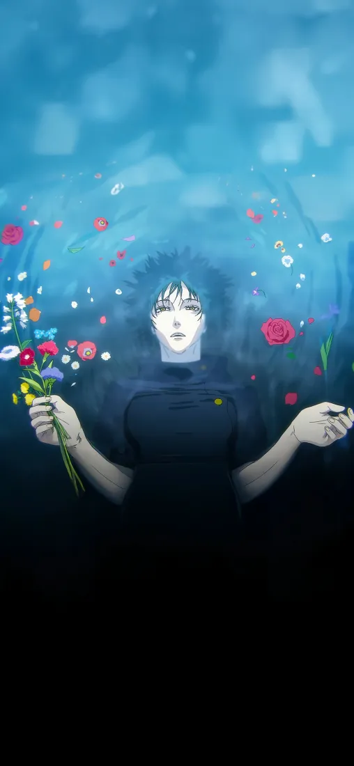 禅院真依手机壁纸｜水下花海背景图片 - 咒术回战「哲风壁纸」