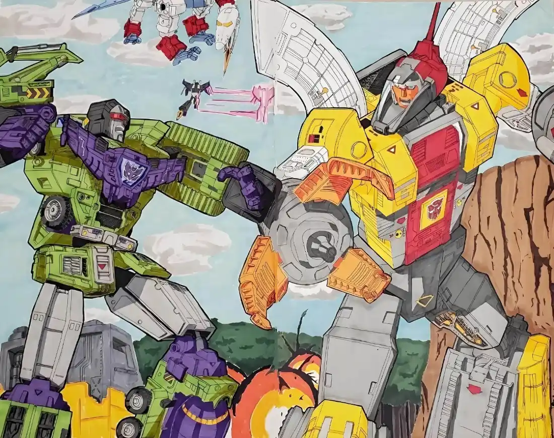 2kG1变形金刚壁纸｜机甲对战背景图片 - 经典动画「哲风壁纸」
