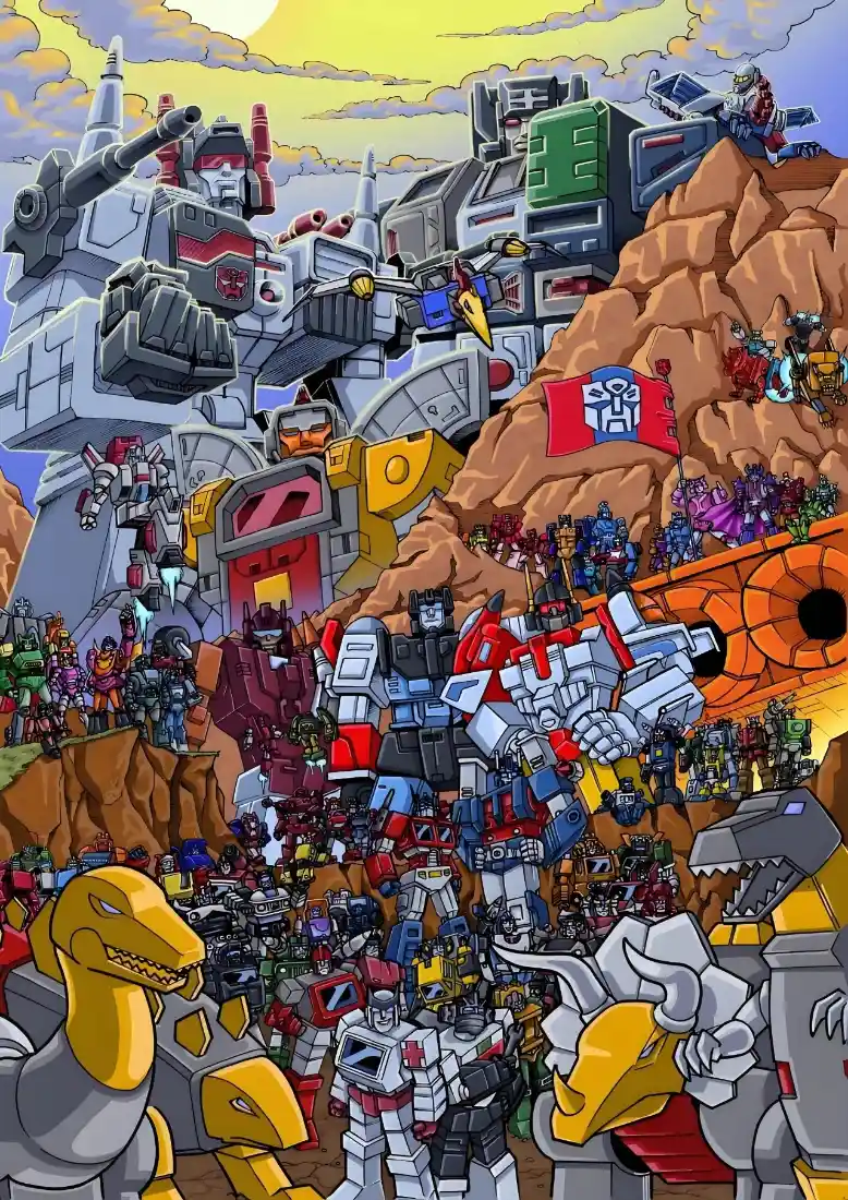 变形金刚手机壁纸｜G1背景图片 - 全角色集结「哲风壁纸」