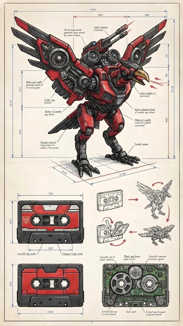 G1激光鸟手机壁纸｜机械设计图背景图片 - 变形金刚「哲风壁纸」
