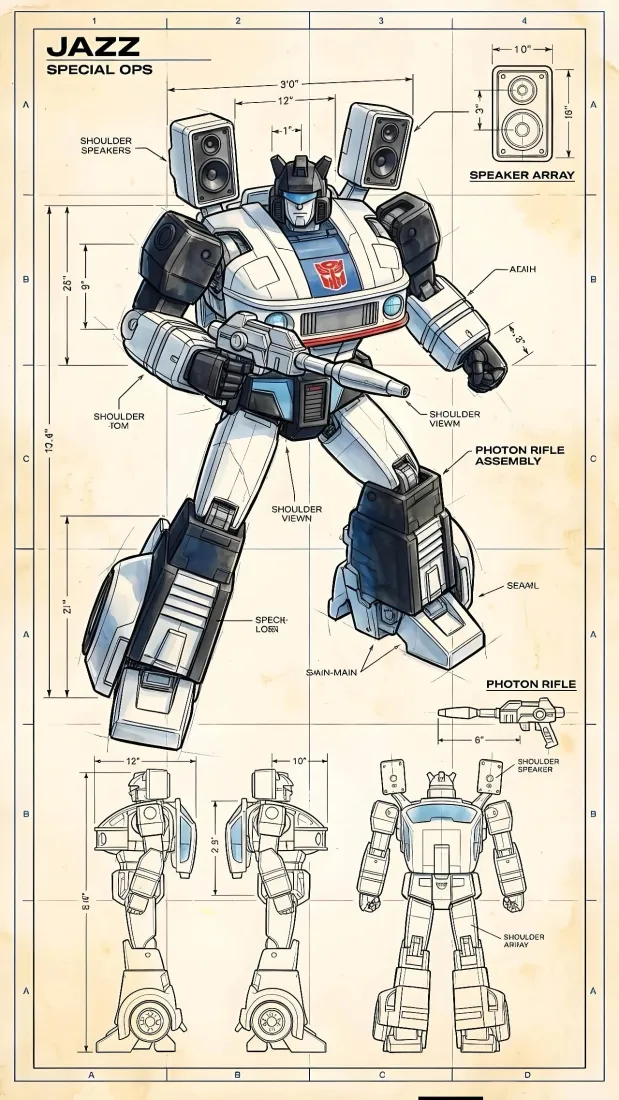 爵士手机壁纸｜变形金刚设定背景图片 - 机甲手稿「哲风壁纸」