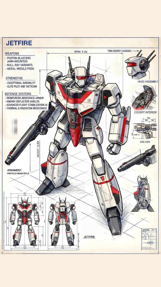 G1天火手机壁纸｜变形金刚背景图片 - 机甲设定稿「哲风壁纸」