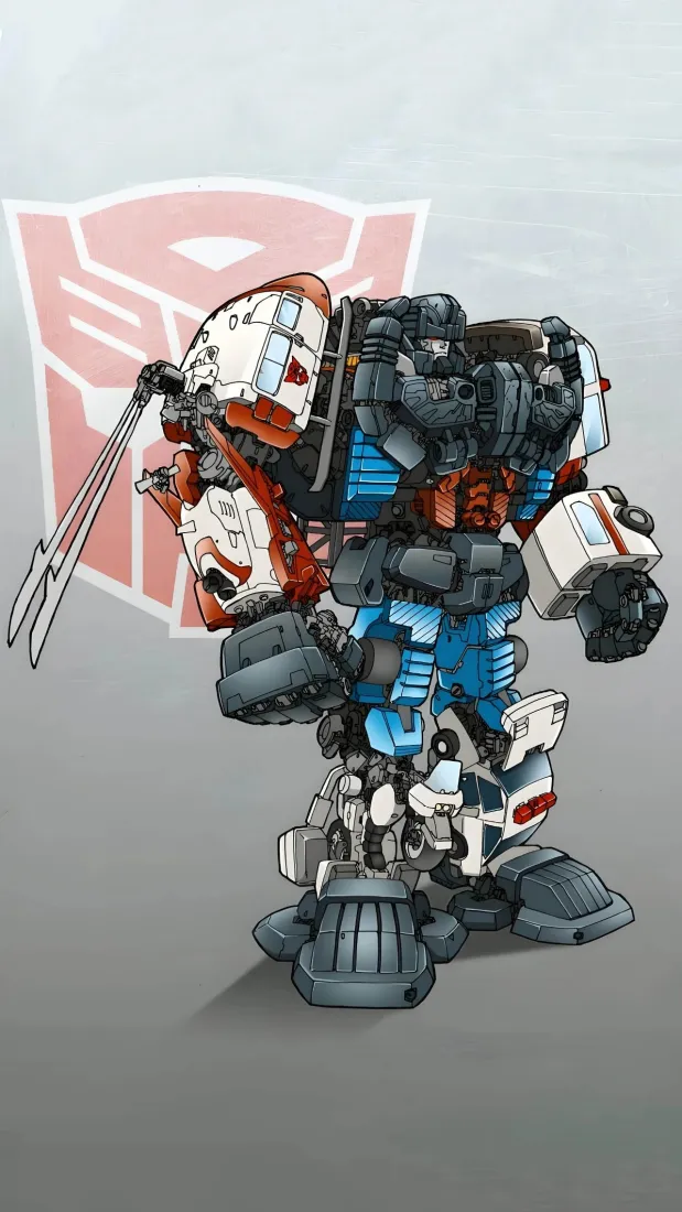 Q版变形金刚手机壁纸｜博派标志背景图片 - 守护神「哲风壁纸」