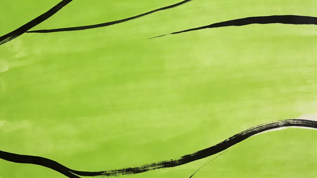 3k简约壁纸｜绿色手绘线条背景图片 - 清新极简「哲风壁纸」