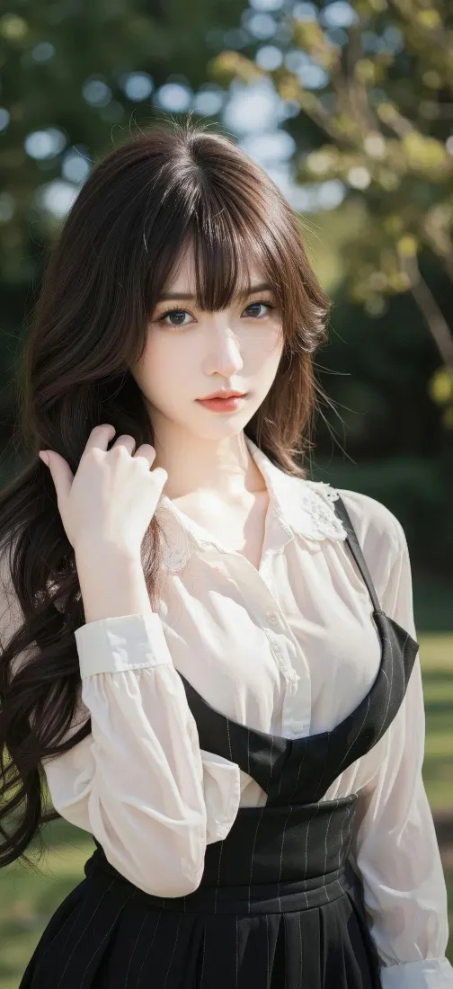 清纯美女手机壁纸｜户外绿植背景图片 - Ios专用「哲风壁纸」