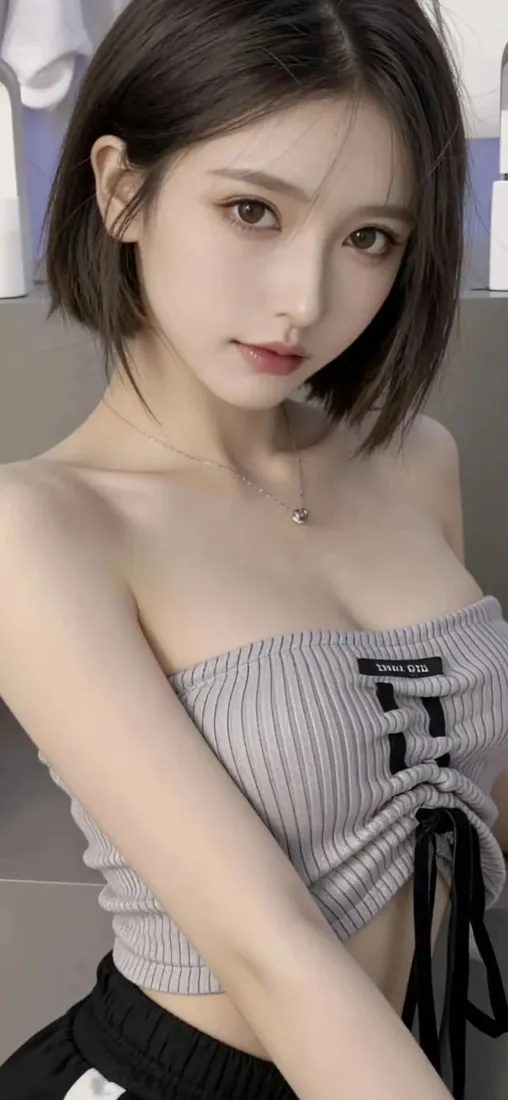 短发美女手机壁纸｜室内背景图片 - IOS专属「哲风壁纸」