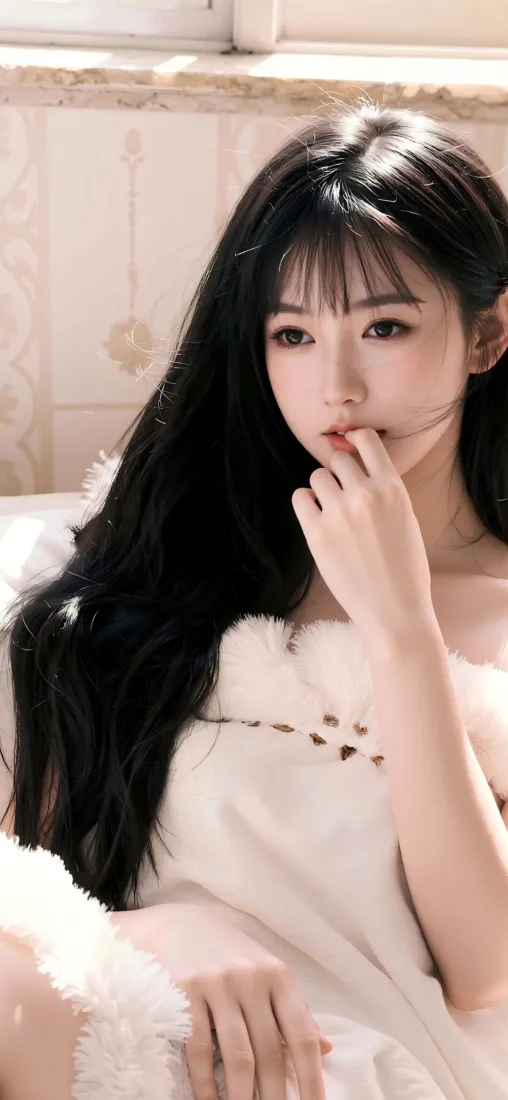 黑长直美女手机壁纸｜居家背景图片 - IOS专用「哲风壁纸」