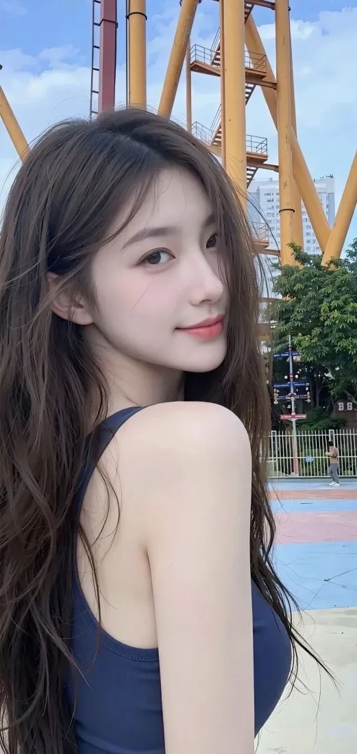 甜系美女手机壁纸｜游乐场背景图片 - Ios适用「哲风壁纸」