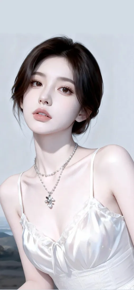 清冷美女手机壁纸｜淡蓝背景图片 - IOS适用「哲风壁纸」