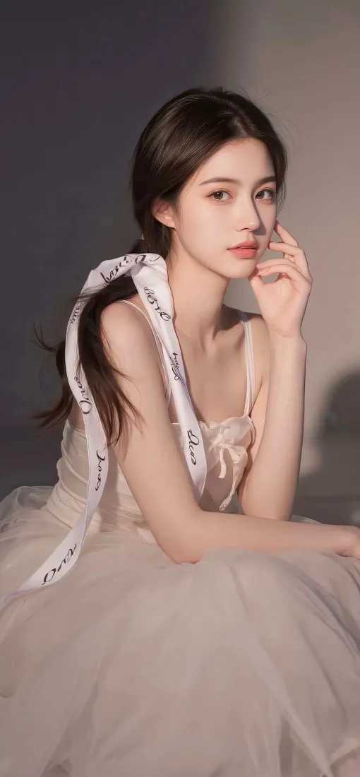 气质美女手机壁纸｜浅灰背景图片 - Ios风「哲风壁纸」