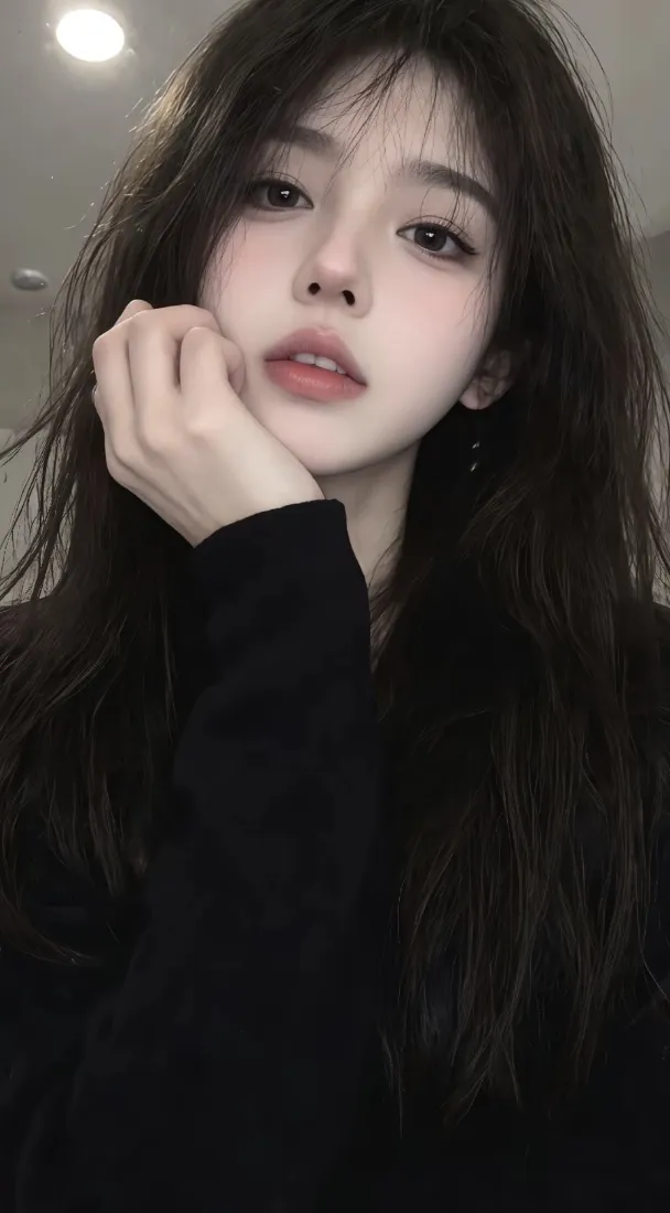 长发美女手机壁纸｜室内背景图片 - IOS风「哲风壁纸」