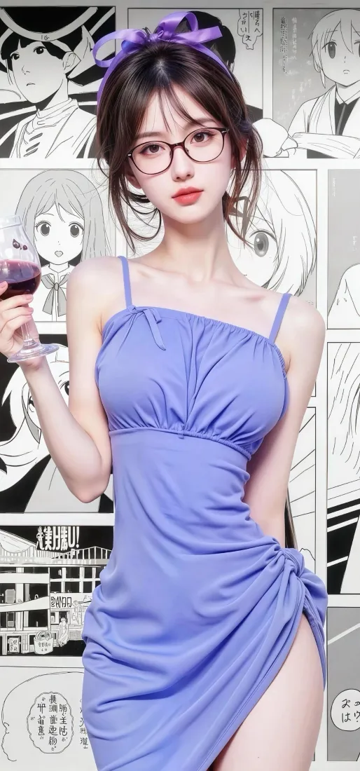 紫裙美女手机壁纸｜漫画背景图片 - Ios适配「哲风壁纸」