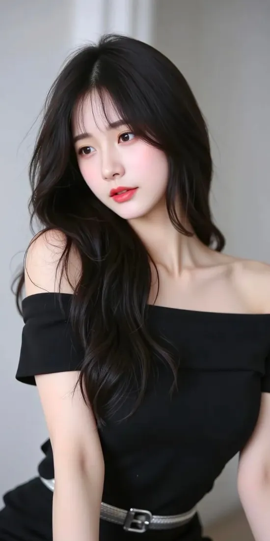 气质长发美女手机壁纸｜简约背景图片 - IOS风格「哲风壁纸」