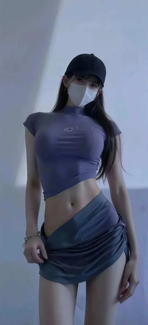 辣妹手机壁纸｜纯色背景图片 - iOS美女「哲风壁纸」