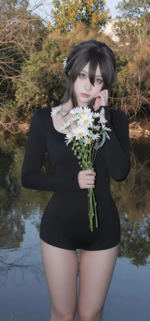 冷艳美女手机壁纸｜林间水边背景图片 - iOS适配「哲风壁纸」